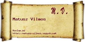 Matusz Vilmos névjegykártya